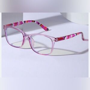 Purple blue light blocking reading glasses 1.25